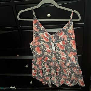 Loft peplum spaghetti strap top